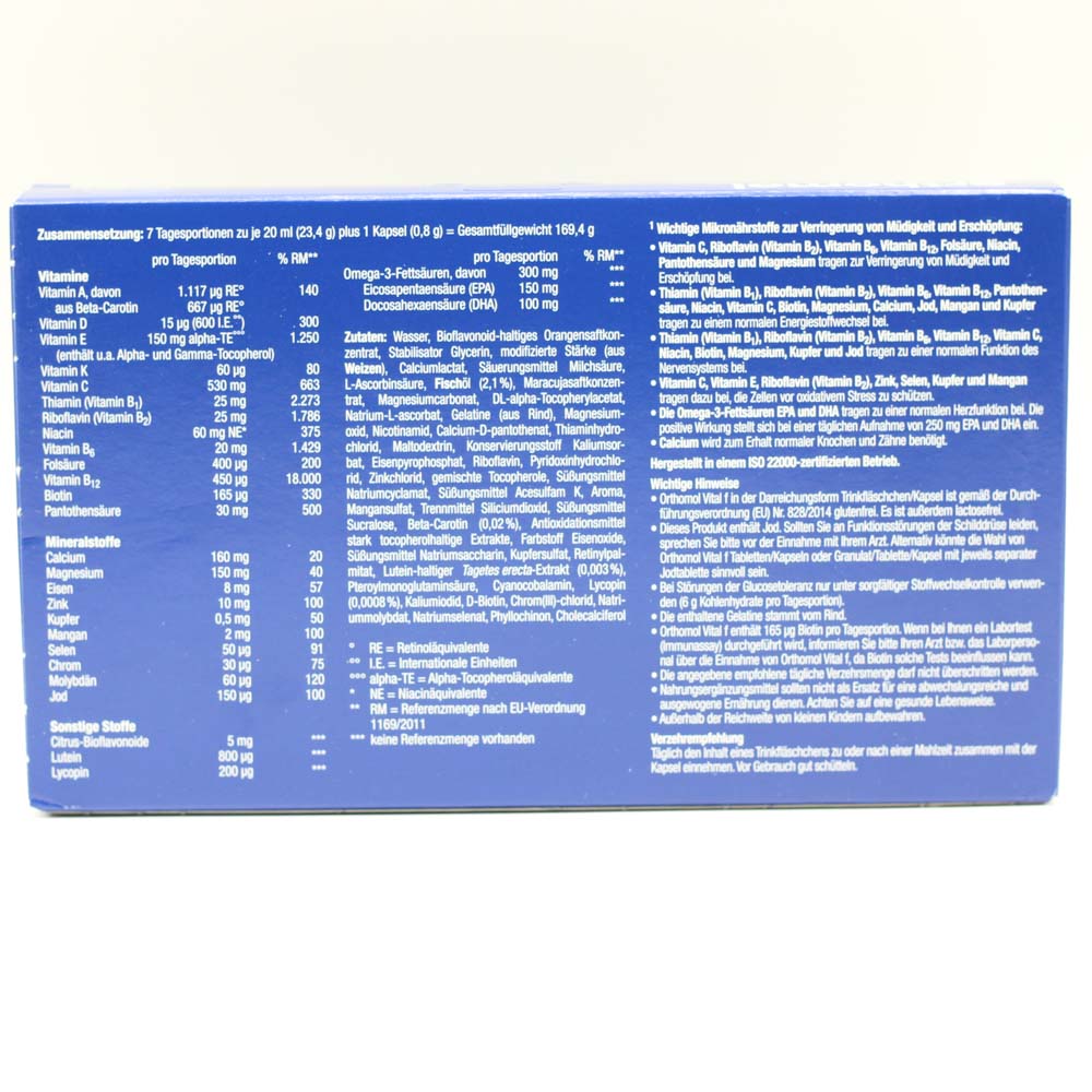 ORTHOMOL Vital F Trinkfläschchen/Kaps.Kombipack. ORTHOMOL Vital F Trinkfläschchen/Kaps.Kombipack.
