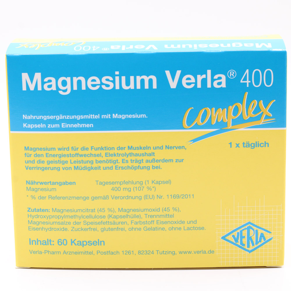 MAGNESIUM VERLA 400 Kapseln MAGNESIUM VERLA 400 Kapseln