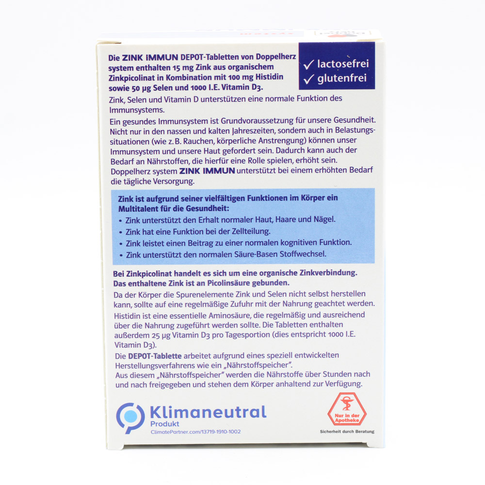 DOPPELHERZ Zink Immun Depot system Tabletten DOPPELHERZ Zink Immun Depot system Tabletten