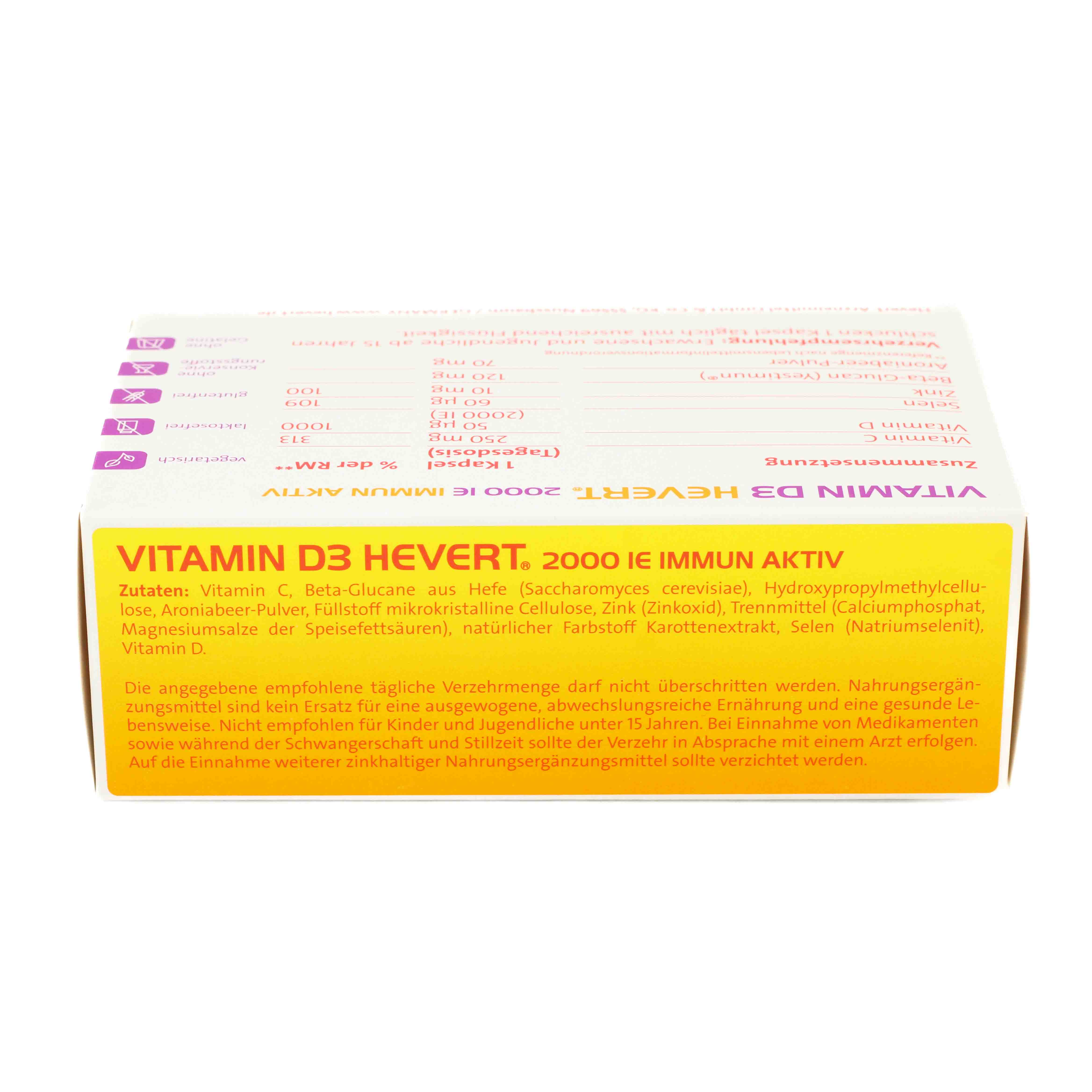 VITAMIN D3 HEVERT 2000 I.E. Immun Aktiv Kapseln VITAMIN D3 HEVERT 2000 I.E. Immun Aktiv Kapseln