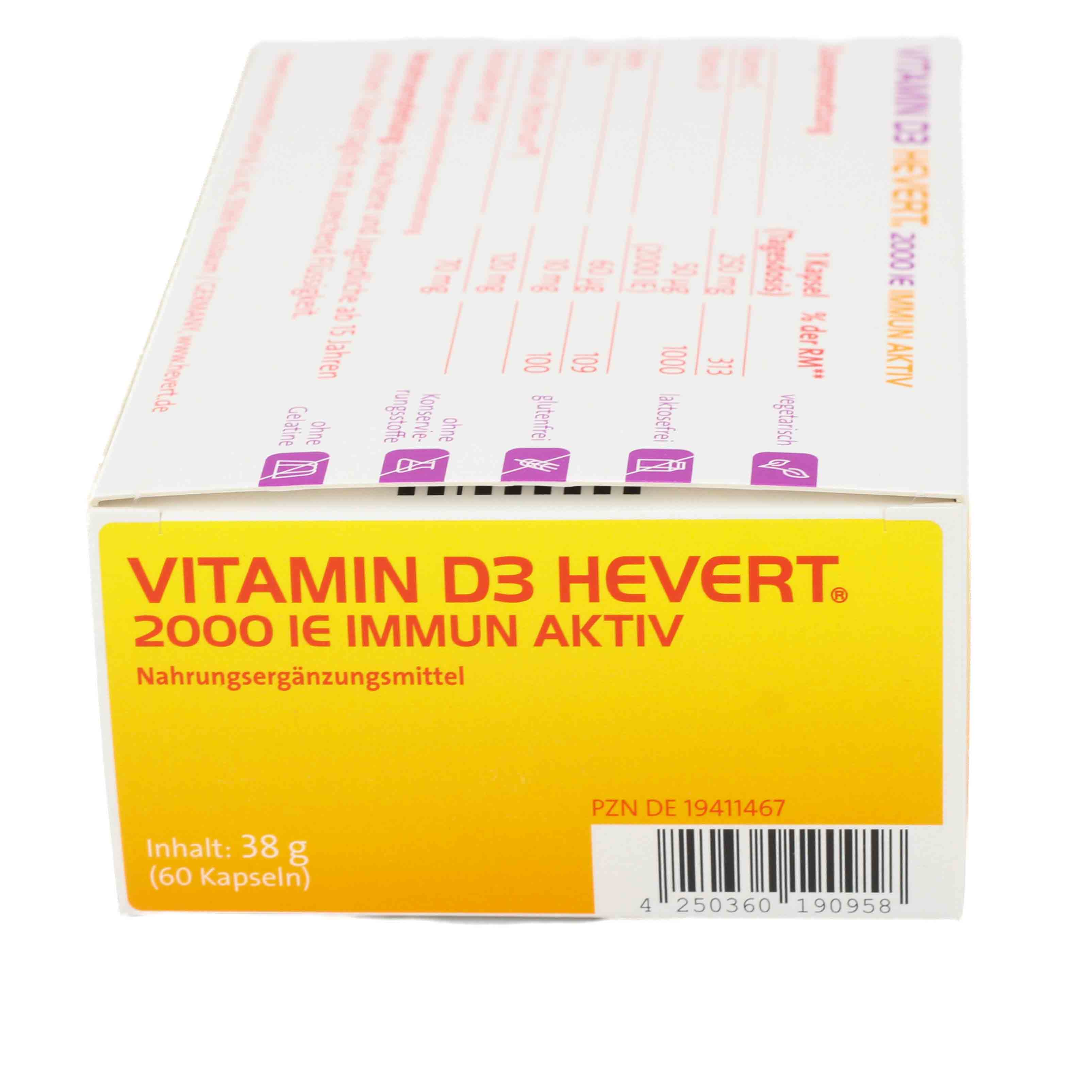 VITAMIN D3 HEVERT 2000 I.E. Immun Aktiv Kapseln VITAMIN D3 HEVERT 2000 I.E. Immun Aktiv Kapseln