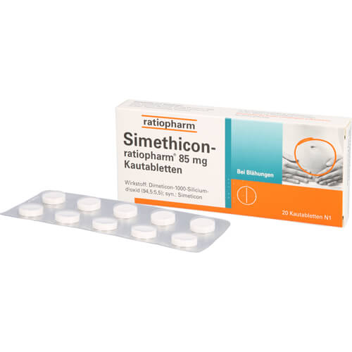 SIMETHICON-ratiopharm 85 mg Kautabletten SIMETHICON-ratiopharm 85 mg Kautabletten