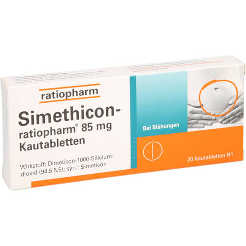 SIMETHICON-ratiopharm 85 mg Kautabletten SIMETHICON-ratiopharm 85 mg Kautabletten