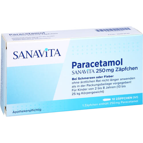 PARACETAMOL SANAViTA 250 mg Zäpfchen PARACETAMOL SANAViTA 250 mg Zäpfchen