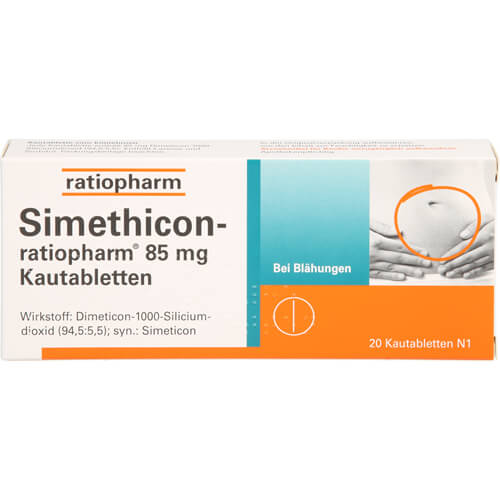 SIMETHICON-ratiopharm 85 mg Kautabletten SIMETHICON-ratiopharm 85 mg Kautabletten