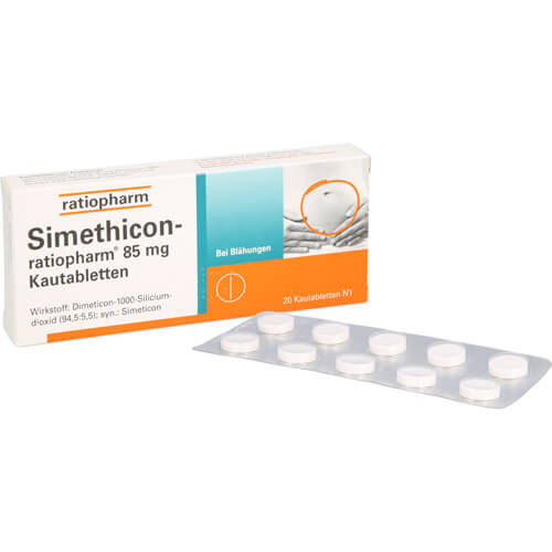 SIMETHICON-ratiopharm 85 mg Kautabletten SIMETHICON-ratiopharm 85 mg Kautabletten
