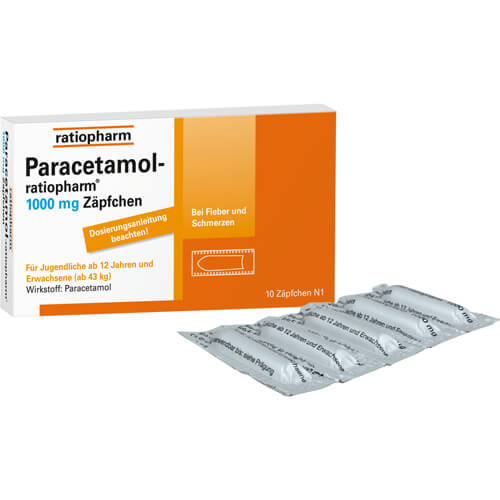 PARACETAMOL-ratiopharm 1.000 mg Zäpfchen PARACETAMOL-ratiopharm 1.000 mg Zäpfchen