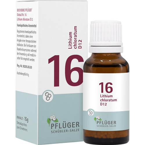 BIOCHEMIE Pflüger 16 Lithium chloratum D 12 Glob. BIOCHEMIE Pflüger 16 Lithium chloratum D 12 Glob.