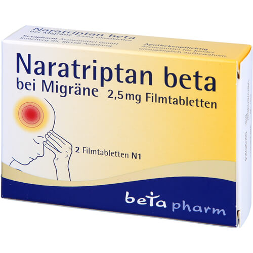 NARATRIPTAN beta bei Migräne 2,5 mg Filmtabletten NARATRIPTAN beta bei Migräne 2,5 mg Filmtabletten