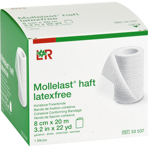 MOLLELAST haft Binden latexfrei 8 cmx20 m weiß MOLLELAST haft Binden latexfrei 8 cmx20 m weiß