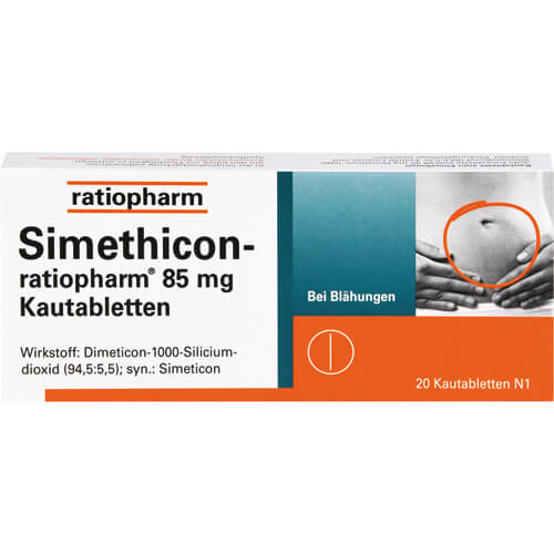 SIMETHICON-ratiopharm 85 mg Kautabletten SIMETHICON-ratiopharm 85 mg Kautabletten